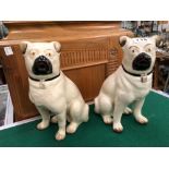 A PAIR OF ANTIQUE PUG DOG FIGURES.