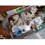 A COLLECTION OF JUGS, DINNER AND TEA WARES