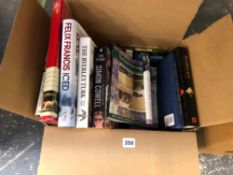 A CARTON OF NOVELS AND OTHER BOOKS