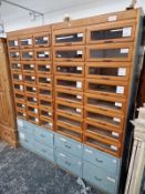 A PAIR OF LARGE HABERDASHERY CABINETS.