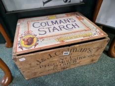 A VICTORIAN PAPER LABELLED COLMANS STARCH BOX