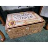 A VICTORIAN PAPER LABELLED COLMANS STARCH BOX