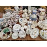 COPENHAGEN ONION PATTERN, HANCOCKS, DOULTON AND OTHER TEA WARES, PORTMEIRION STORAGE JARS, A