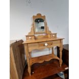 A VICTORIAN PINE WASH STAND.