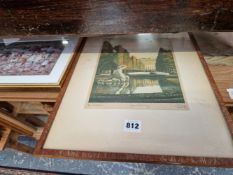 A PENCIL SIGNED PRINT OF THE SCHONBRUNN PALACE AND A PRINT OF THE RIALTO BRIDGE