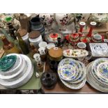 MASONS AND DOULTON DINNER WARES, HORNSEA STORAGE JARS, A DRESSING TABLE SET AND A JOHN MOYR SMITH