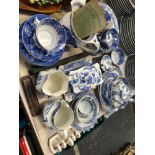 WOODS AND OTHER BLUE AND WHITE PRINTED TEA AND DINNER WARES