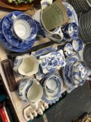 WOODS AND OTHER BLUE AND WHITE PRINTED TEA AND DINNER WARES