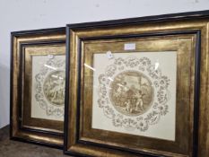 A PAIR OF FRAMED PRINTS FEATURING CUPID