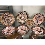 TWELVE CROWN DERBY IMARI PALETTE PLATES