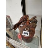 A TORTOISESHELL DRESSING TABLE SET, EACH PIECE INSET WITH A GOLD HEART