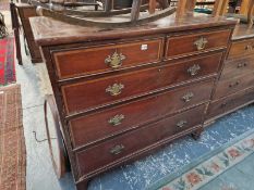 A 19th C. MAHOGANY CHEST OF DRAWERS. 105 X 115 X 54CMS.