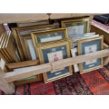 A LARGE QUANTITY OF PICTURES IN GILT FRAMES