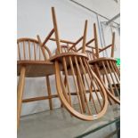 FIVE SPINDLE BACK KITCHEN CHAIRS.