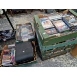 A LARGE QUANTITY OF CDS AND DVDS