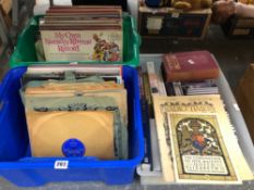 75S, LPS AND CASSETTES, MAINLY FOLK AND EASY LISTENING TOGETHER WITH A SMALL QUANTITY OF BOOKS AND