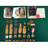 WW1 MEDALS TO LEWIS FATHERS AND ALIC FATHERS, ETC.