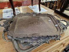 THREE ELECTROPLATE TWO HANDLED TRAYS