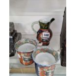 TWO MASONS IRONSTONE MUGS AND A MATCHING JUG