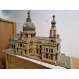 A WOODEN MODEL OF ST PAULS CATHEDRAL WITH INTERIOR ELECTRIC LIGHTING