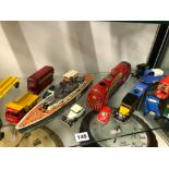 A COLLECTION OF DIE CAST AND TIN PLATE VEHICLES