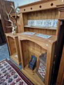FOUR VARIOUS PINE BOOKCASES, THE SMALLEST 107 X 66 X 28CMS.