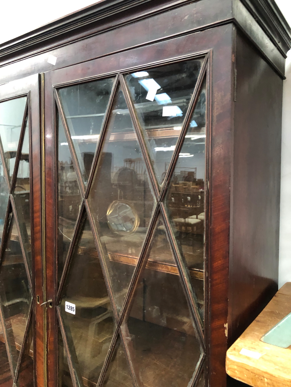 A GEORGE III MAHOGANY SECRETAIRE BOOKCASE WITH CABINET BASE FITTED WITH DRAWERS. 222 X 88 X 51CMS. - Image 9 of 23