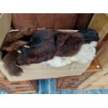 A BOX OF FUR STOLES, MUFFS AND SKINS
