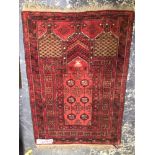 A AFGHAN PRAYER RUG 113 x 77cms