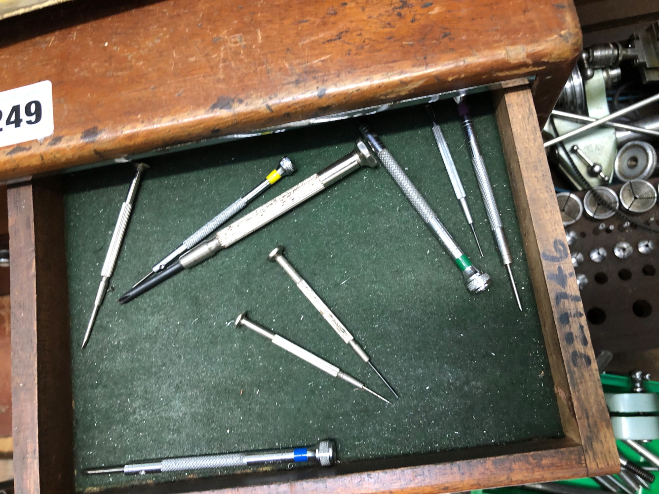 A COLLECTION OF WATCH AND CLOCK MAKERS TOOLS, TO INCLUDE DRILL BITS, LATHES, A MAHOGANY AND - Image 3 of 22