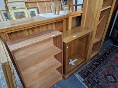 FIVE VARIOUS BOOKCASES. THE TALLEST 140 X 60 X 32CMS.