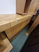A JOHN LEWIS BURWOOD AND OAK SIDEBOARD, TOGETHER WITH TWO COFFEE TABLES.
