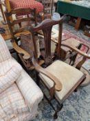 TWO VINTAGE ARM CHAIRS.