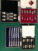 VARIOUS HALLMARKED SILVER TEA AND COFFEE SPOONS ETC.