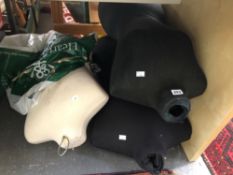 TWO BLACK AND A WHITE UPPER BODY MANNEQUIN