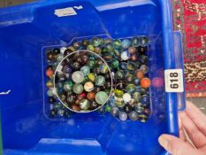 A COLLECTION OF GLASS MARBLES