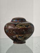 A JAPANESE CLOISONNE JAR AND COVER