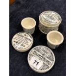 A GROUP OF 19th CENTURY HOLLOWAYS OINTMENT JARS, TOOTHPASTE POT LIDS ETC.