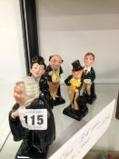 FIVE DOULTON DICKENSIAN FIGURES TOGETHER WITH A BRIEFCASE