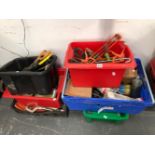 SIX LARGE CRATES OF VARIOUS WORKSHOP AND OTHER TOOLS ETC.