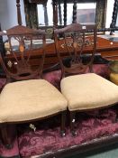 A PAIR OF EDWARDIAN SIDE CHAIRS