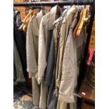 SIX VARIOUS VINTAGE TRENCH COATS TO INCLUDE, LONG TALL SALLY,MOST WITH NOVA CHECK LININGS.