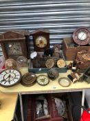 CLOCKS, CLOCK MOVEMENTS INCLUDING A FUSEE DRIVE, CLOCK FACES, GLASS FACE COVERS, ETC.