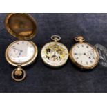 A VERTEX, GOLD PLATED FULL HUNTER POCKET WATCH, TOGETHER WITH A WALTHAM OPEN FACE POCKET WATCH,