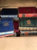 TWO CARTONS OF LEATHER BOUND AND OTHER BOOKS