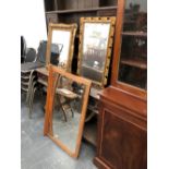 THREE ANTIQUE GILT FRAME MIRRORS