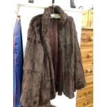 TWO VINTAGE FUR JACKETS AND TWO STOLES.