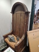 A PAIR OF VERY LARGE OAK THRONE TYPE CHAIRS
