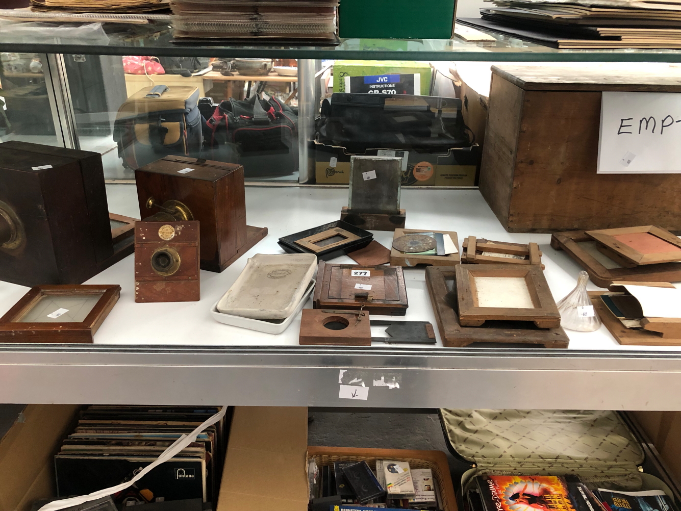 A LANCASTER AND ANOTHER PLATE CAMERA, PHOTOGRAPHIC PLATES AND ACCESORIES