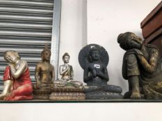 FIVE VARIOUS BUDDHA FIGURES